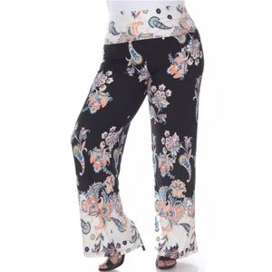 AK-2312 White Mark Floral Paisley Printed Palazzo Pants multi Size S